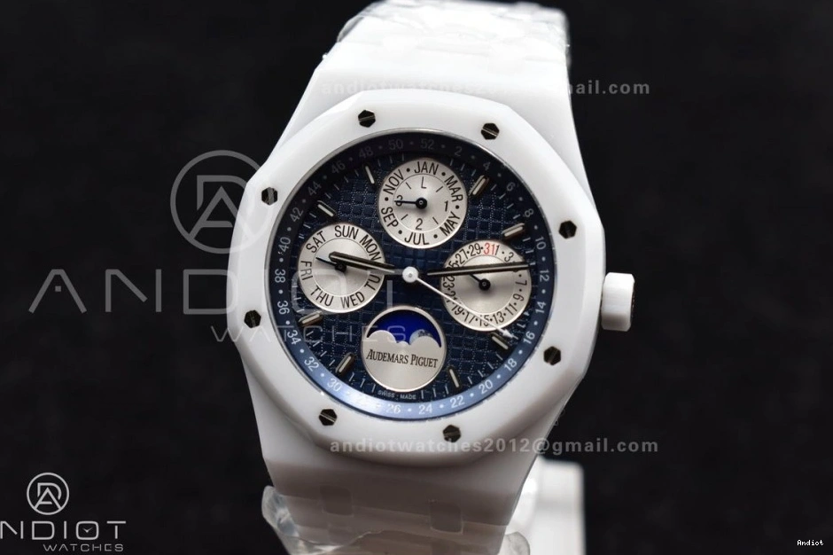 26579cb on Perpetual Ceramic Calendar White Bracelet APSF Best A5134 Ceramic Oak Royal Edition 0514